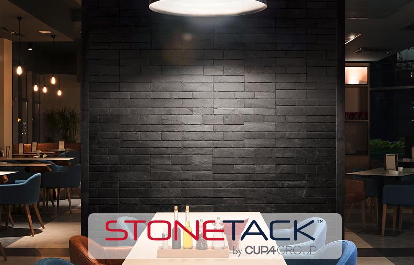 STONETACK, the first adhesive natural slate panel