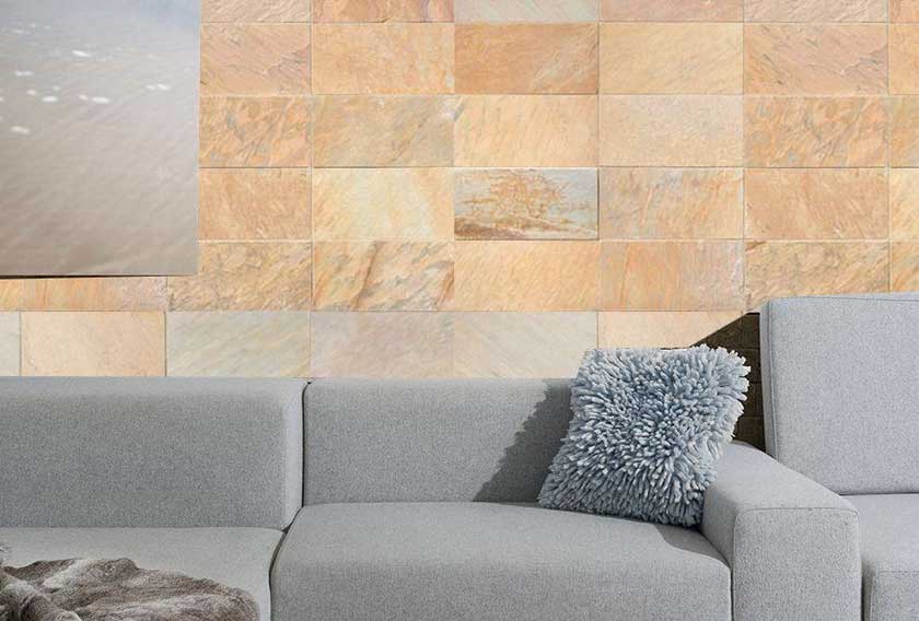 A natural stone wall cladding