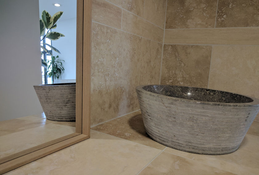 Beige Travertine CUPA STONE for bathrooms