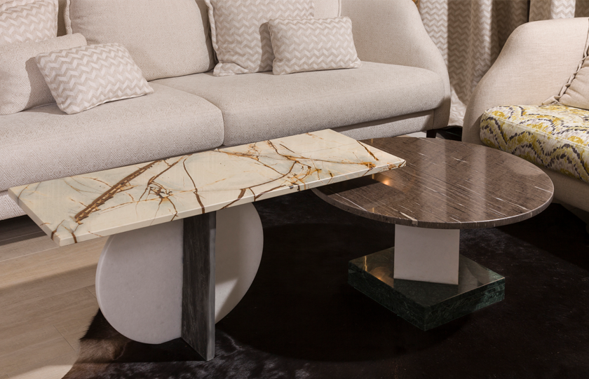 Quartzite table in a living room
