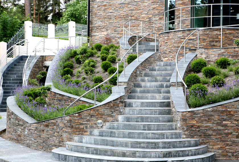 Stonepanel wall cladding for retaining walls