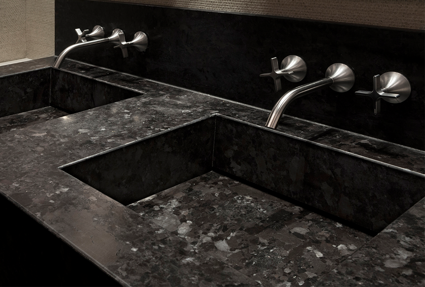 Bathroom vanity top made of Antique Brown granite