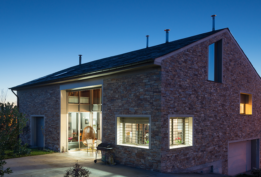 Natural stone facade