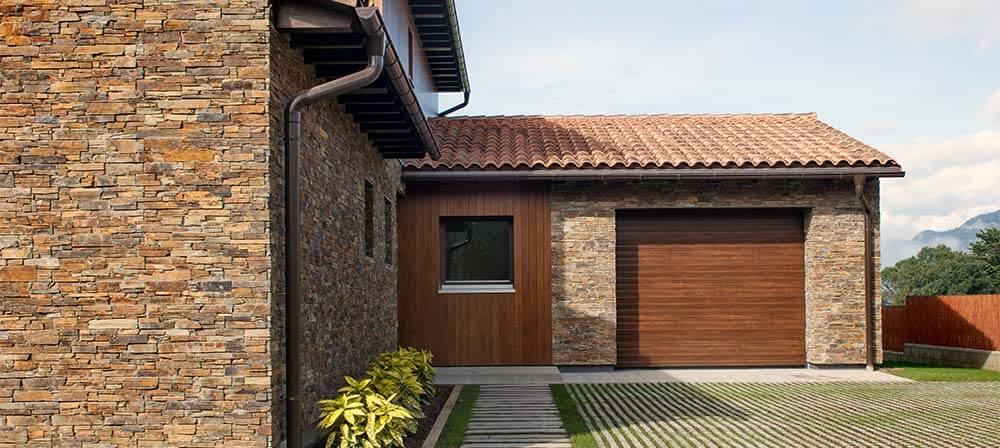 passivhaus with natural stone in the facade