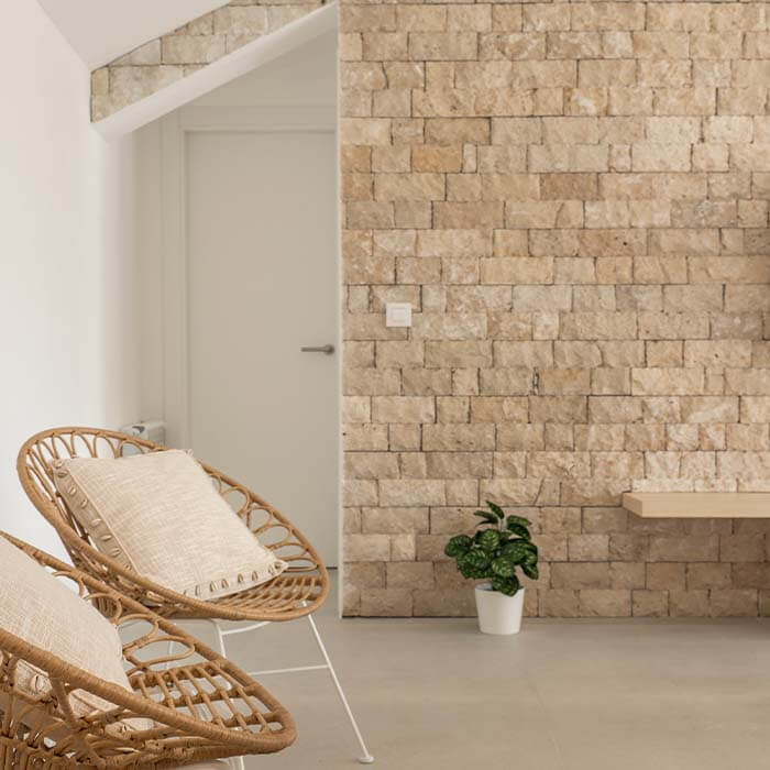 interior wall with travertine