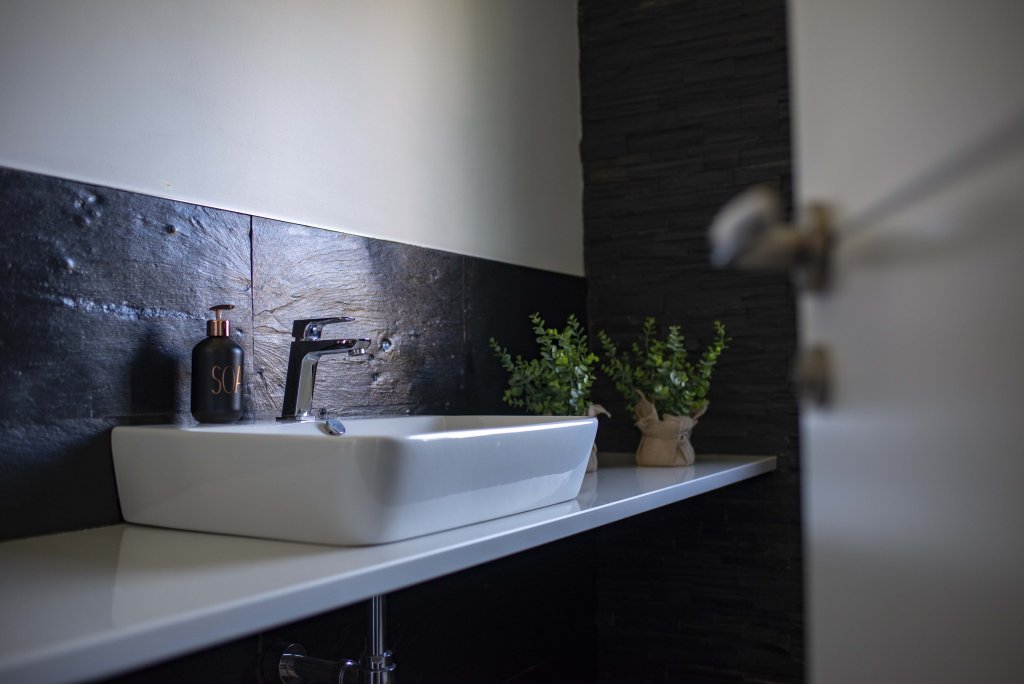 slate in the bathroom