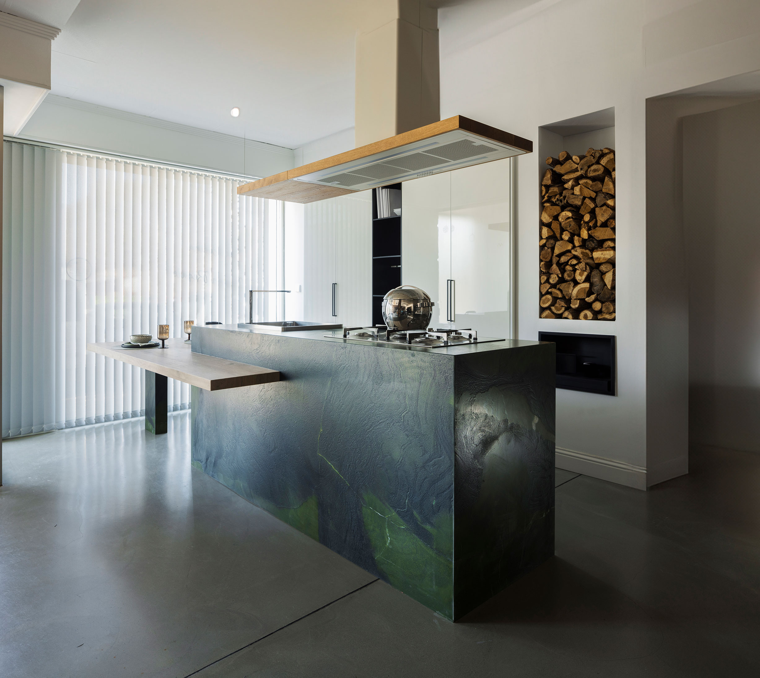 texturised quartzite kitchen island
